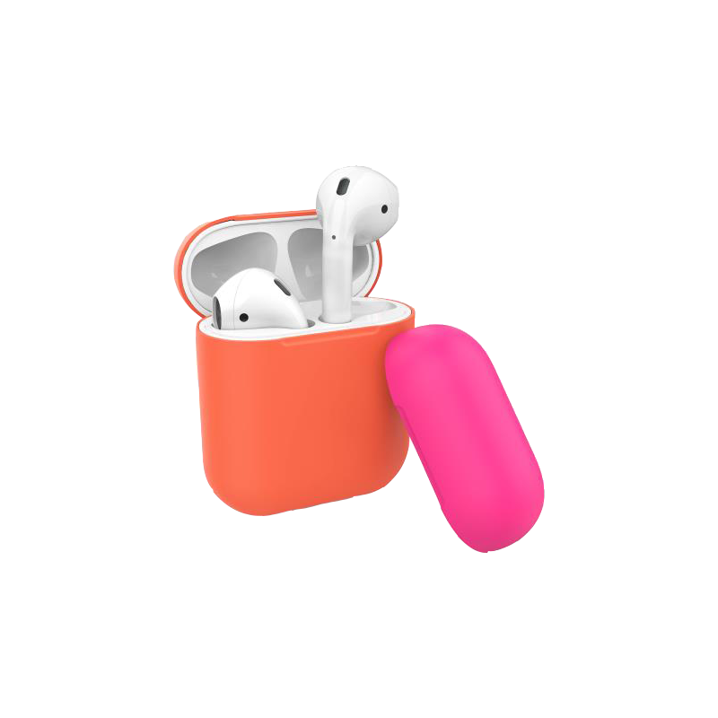 Coque Silicone Airpods Orange Fluo Puro