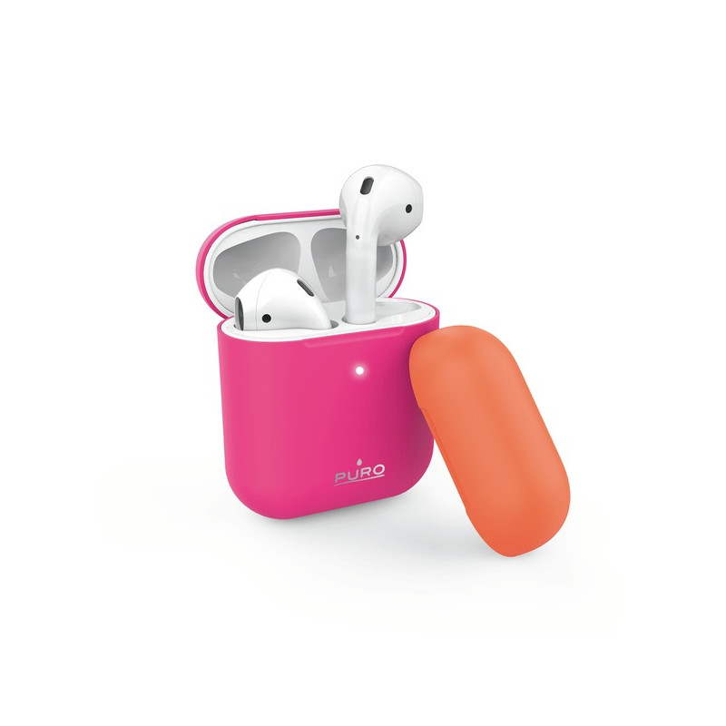 Étui en silicone Puro ICON FLUO pour AirPods Fucsia