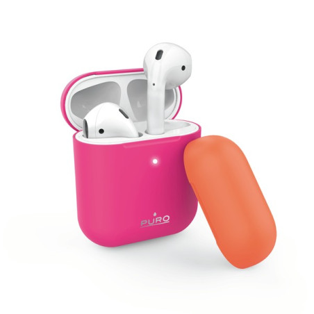 Étui en silicone Puro ICON FLUO pour AirPods Fucsia