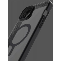 Coque Renforcée iPhone 14 Compatible MagSafe Hybrid Solid Transparente Noire Itskins