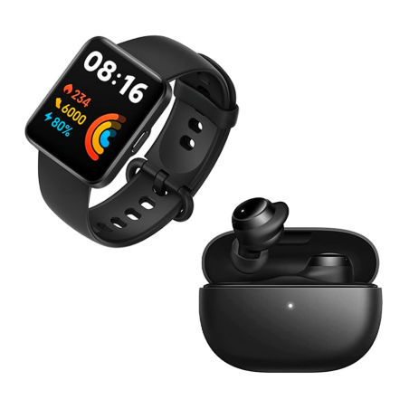 PACK XIAOMI MI WATCH LITE2 NOIRE ET REDMI BUDS 3LITE NOIR