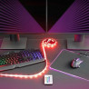 Pack gaming 4 en 1 avec Clavier  Souris  Tapis Ruban LED Livoo