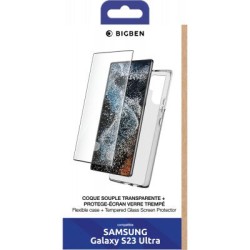 Pack Coque Transparente et Verre trempé Samsung Galaxy S23 Ultra 5G