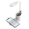 LAMPE DE CHEVET / BUREAU A LED AVEC CHARGE A INDUCTION 10W - BLANCHE