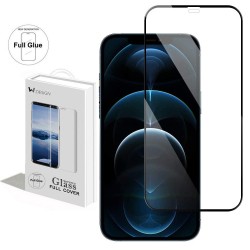 Verre trempe incurve FULL GLUE. 3D+ pour Iphone 12 PRO MAX- NOIR