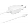 Chargeur maison 15W Power Delivery + Cable USB C/USB C Blanc Samsung