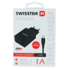 Chargeur 1 port USB Swissten (Smart IC) 1A + Câble Lightning 1.2m, Noir