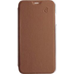 Etui folio Beetle Case en cuir camel et arrière transparent pour iPhone 6/6S/7/8