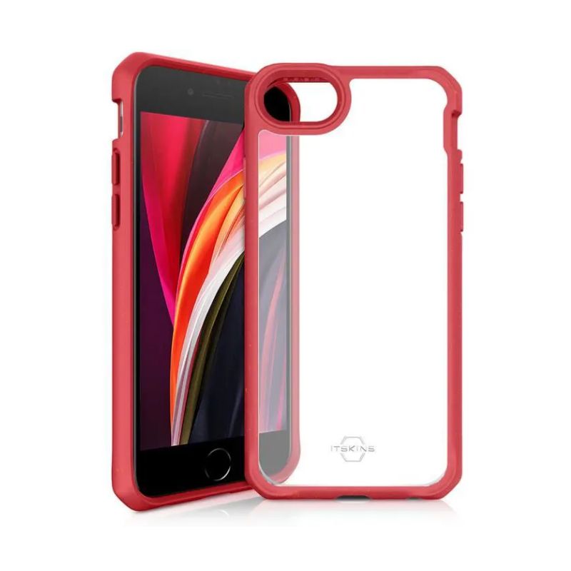 Coque Renforcée iPhone 6/7/8/SE20 Feronia Bio Pure Rouge et Transparente Itskins
