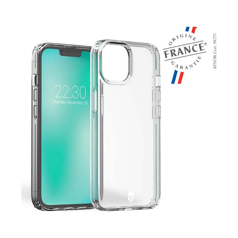 Coque Renforcée iPhone 14 FEEL Made in France Garantie à vie Transaprente - 50% Plastique recyclé Force Case