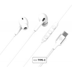 Ecouteurs Filaire USB C Blanc Force Play
