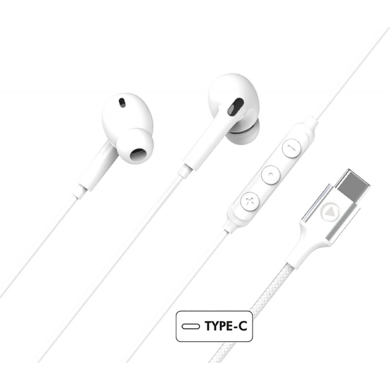 Ecouteurs Filaire USB C Blanc Force Play