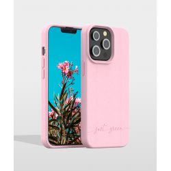 Coque iPhone 13 Pro Biodégradable Baby Pink Just Green