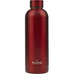 BOUTEILLE HOT AND COLD 500ML METAL ROUGE