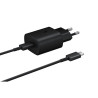 Samsung CHARGEUR QC 25W USB C ET CABLE NOIR