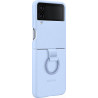 Coque avec anneau G Z Flip 4 Silicone bleue claire Samsung