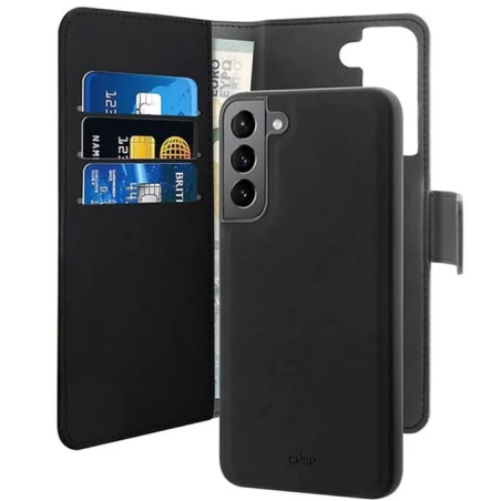 Etui Samsung Galaxy S22 5G Coque Magnétique Noir Puro