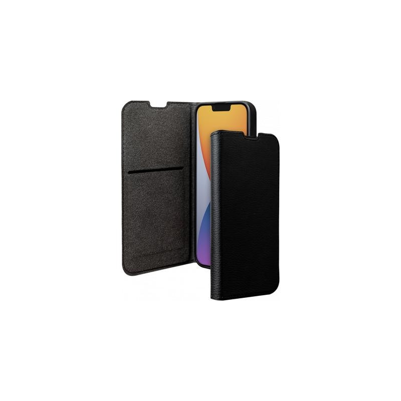 Etui Folio Wallet iPhone 14 Noir - Fermeture avec languette aimantée Bigben