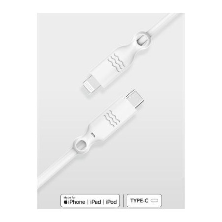 Câble Recyclable USB C/Lightning 2m Blanc Just Green