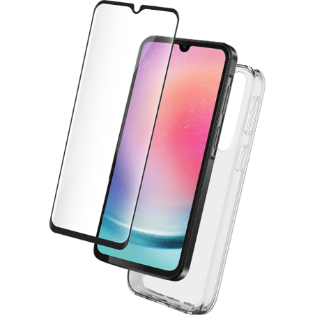 Pack Samsung GALAXY A25 Coque Transparente + Verre trempé + SmartFrame Bigben