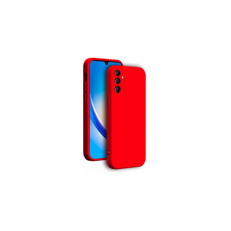 Coque Samsung GALAXY A34 5G Silicone + dragonne assortie Rouge Bigben