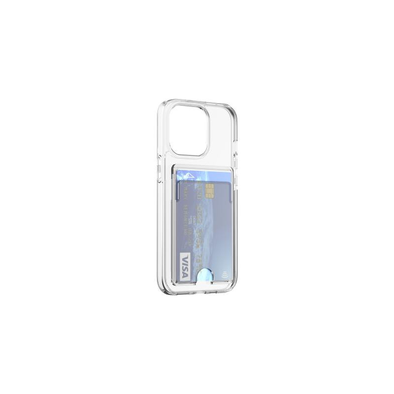 Coque iPhone 14 Pro Hybride avec porte-carte intégré Transparente Bigben