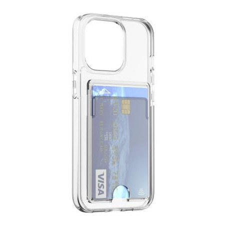 Coque iPhone 14 Pro Hybride avec porte-carte intégré Transparente Bigben