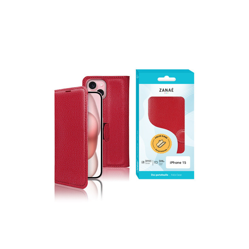 ETUI IPHONE 15 ROUGE