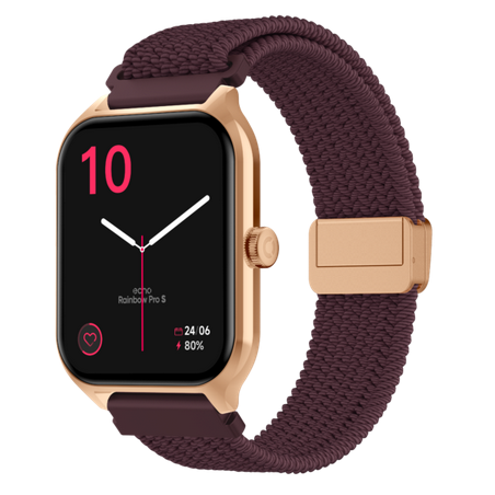 Echo Montre Connectée Rainbow Pro S avec Bracelets Nylon – Rose