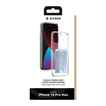 Coque iPhone 14 Pro Max avec porte-carte intégré Transparente