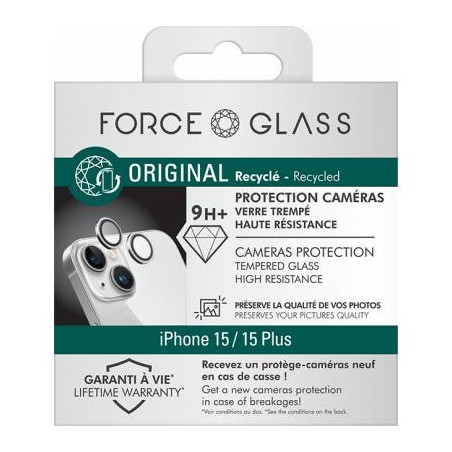 Protège Lentilles caméra iPhone 15 / iPhone 15 Plus Force Glass