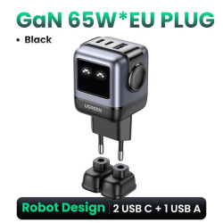 Chargeur Ugreen Nexode RG 65 W USB-A, USB-C Adaptateur d'alimentation, Noir