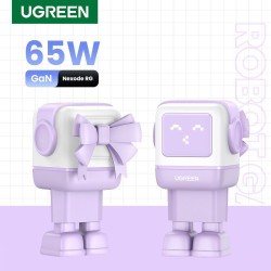 Chargeur Ugreen Nexode RG 65 W USB-A, USB-C Adaptateur d'alimentation, purple