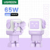 Chargeur Ugreen Nexode RG 65 W USB-A, USB-C Adaptateur d'alimentation, purple