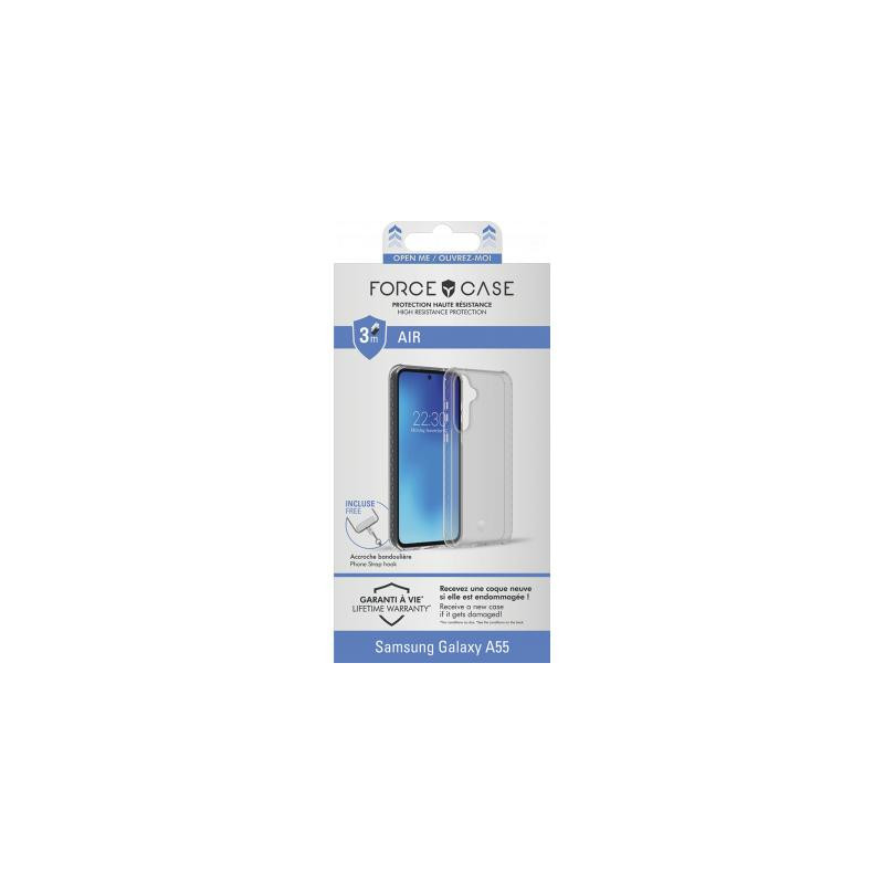 Coque Renforcée samasung Galaxy A55 5G AIR Transparente - Garantie à vie Force Case