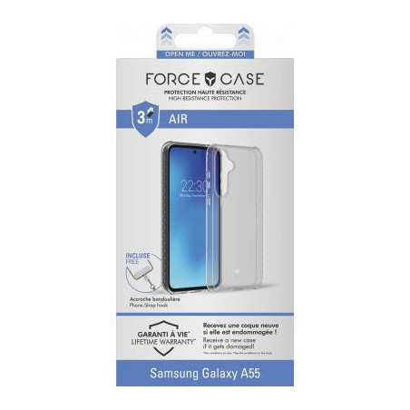 Coque Renforcée samasung Galaxy A55 5G AIR Transparente - Garantie à vie Force Case