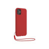 Coque Apple iPhone 12 / 12 Pro Silicone + dragonne assortie Rouge Bigben