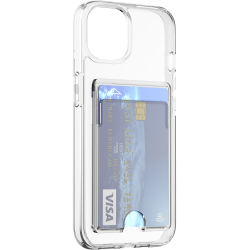 Coque iPhone 14 Plus Hybride avec porte-carte intégré Transparente Bigben