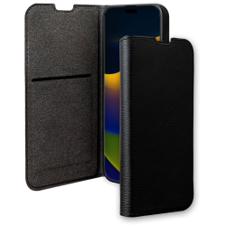 Etui Folio Wallet iPhone 15 Plus Noir - 65% Plastique recyclé Certifié GRS Bigben