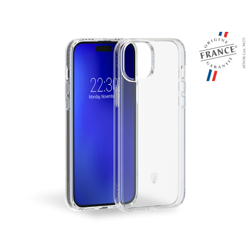 Coque Renforcée iPhone 15 Plus PULSE Origine France Garantie Garantie à vie Transparente - FR Force Case