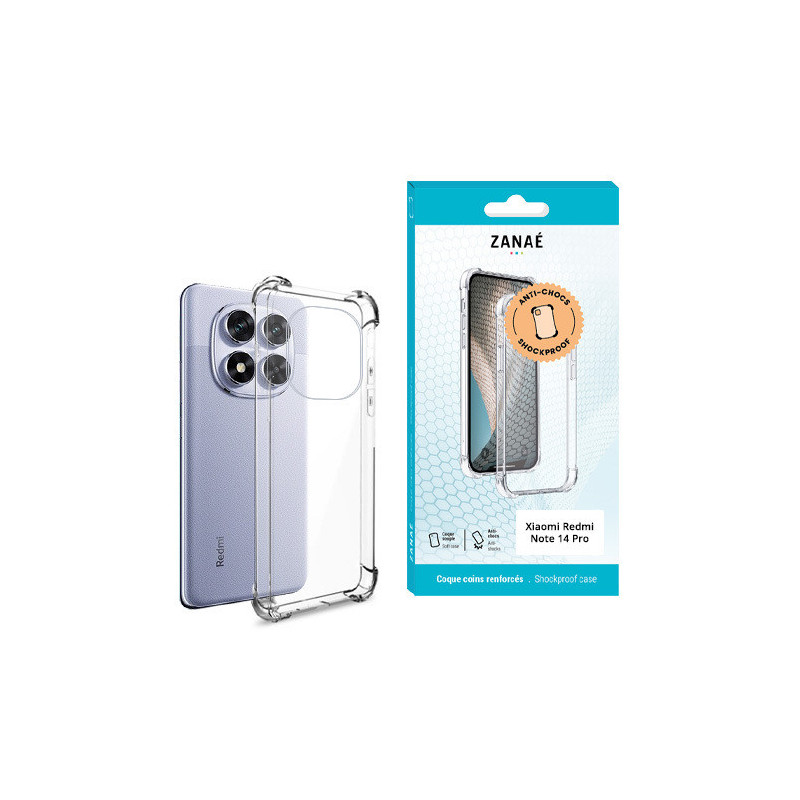 Coque Xiaomi Redmi Note 14 Pro  Silicone transparent avec coins renforcés