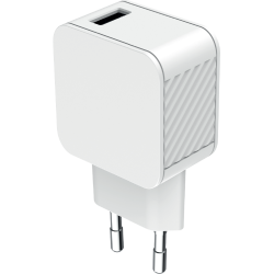 Chargeur maison 2.4A IC Smart Blanc Plastique recyclé Bigben