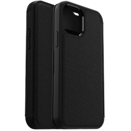 Folio Renforcé iPhone 12 et 12 Pro Cuir Strada Noir Otterbox