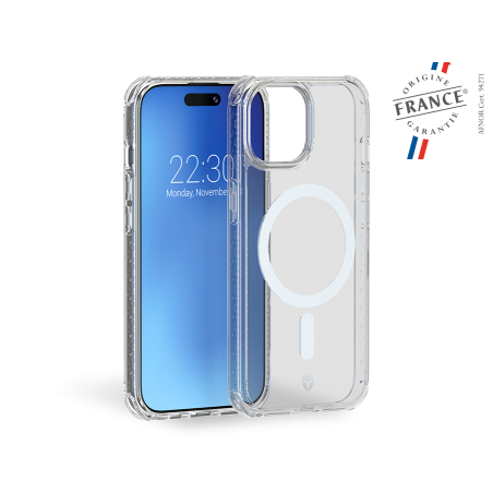 Coque Renforcée iPhone 15 AIR Compatible MagSafe Transparente Origine France Garantie à vie Force Case