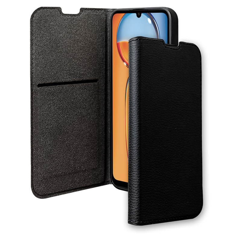 Etui Folio Wallet Xiaomi Redmi 13C 4G et 5G Noir Plastique recyclé Bigben