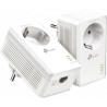 Kit de 2 Adaptateurs CPL AV1000Mbps Prise gigogne + Port Ethernet Gigabit RJ45 Blanc