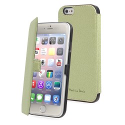 Etui pour Apple iPhone 6/6S Slim folio vert citron Made in Paris 