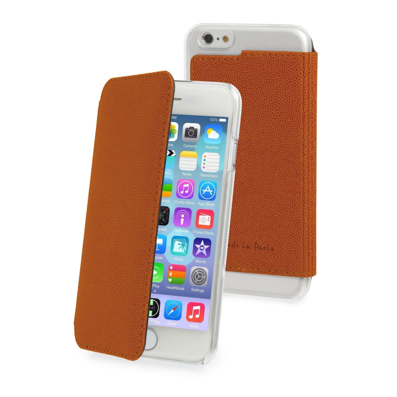 Etui pour Apple iPhone 6/6S Crystal folio mandarine Made in Paris 