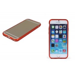 Coque bimatiere IPhone 6/6S 4,7'' - Contour Rouge brique