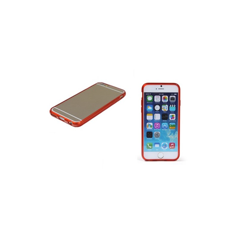Coque bimatiere IPhone 6/6S 4,7'' - Contour Rouge brique